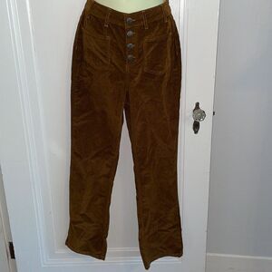 NWT Maje brown cotton corduroy button front jeans/pants‎ with flat front pockets